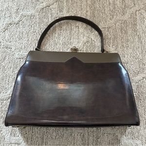 Elegant Brown faux Leather Handbag